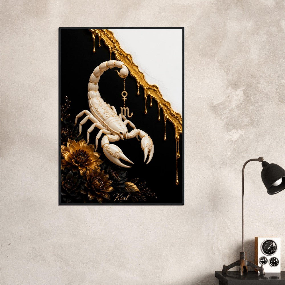 Scorpio Zodiac Scorpion Poster, Gold Wall Art, Zodiac Gift for Her, Danish Art Studio