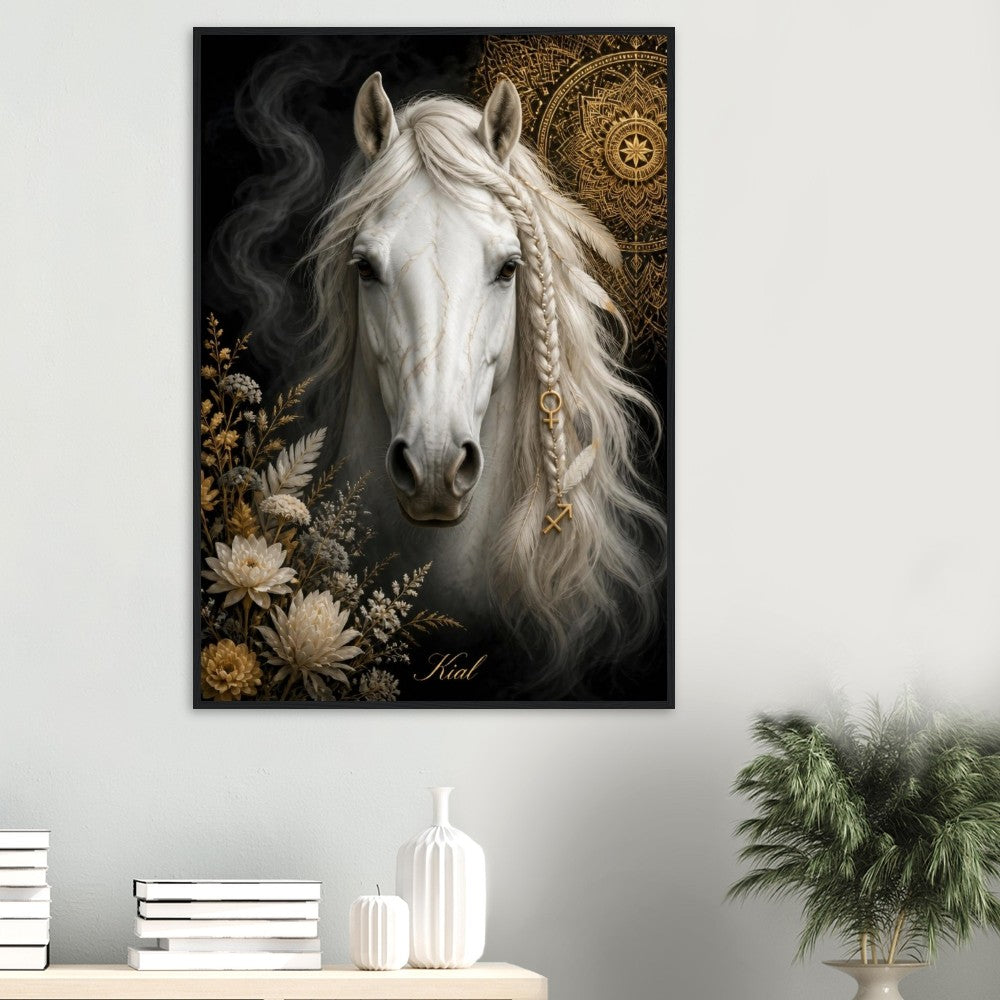 Sagittarius Zodiac Horse Poster, Gold Wall Art, Zodiac Gift for Her, Danish Art Studio