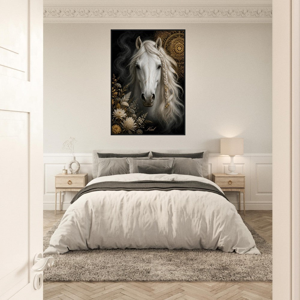 Sagittarius Zodiac Horse Poster, Gold Wall Art, Zodiac Gift for Her, Danish Art Studio
