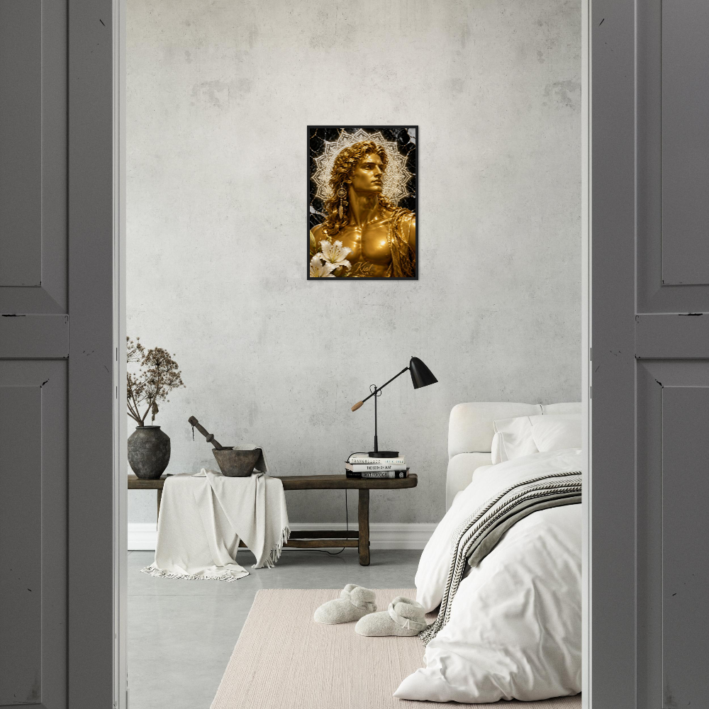 Virgo Zodiac Maiden Poster, Gold Wall Art, Astrology Canvas, Maiden Portrait, Zodiac Gift for Him, Danish Art Studio