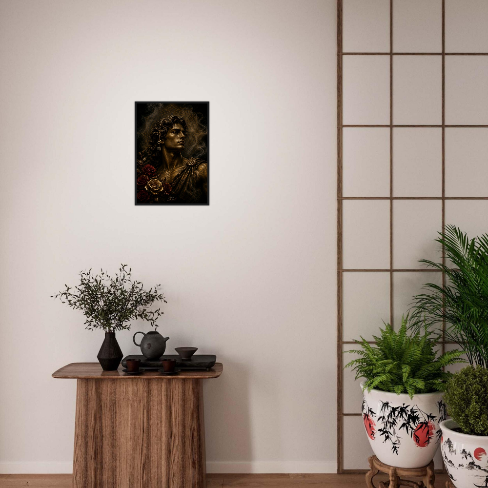 Virgo Zodiac Maiden Poster, Gold Wall Art, Astrology Canvas, Maiden Portrait, Zodiac Gift for Him, Danish Art Studio