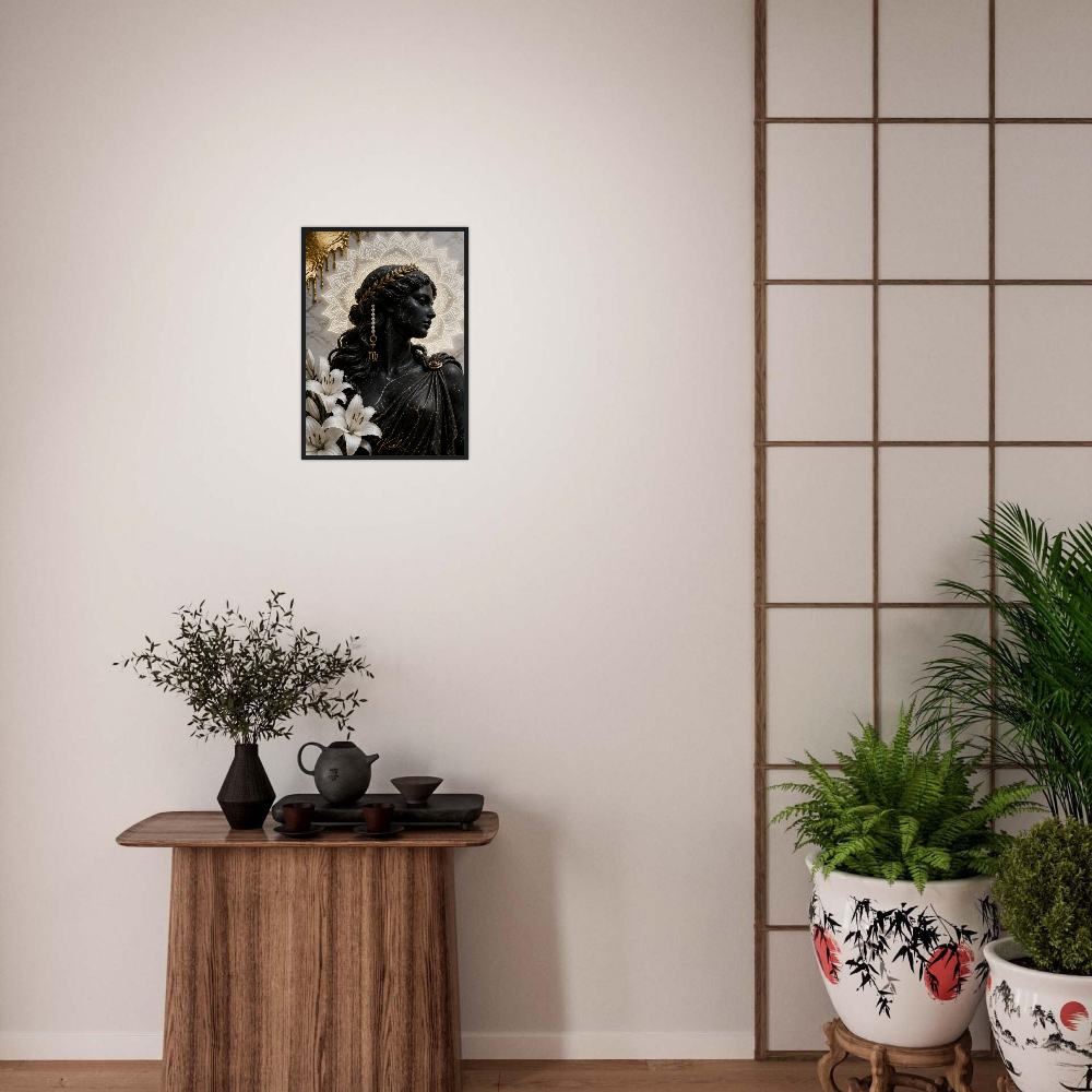 Virgo Zodiac Maiden Poster, Gold Wall Art, Astrology Canvas, Maiden Portrait, Zodiac Gift for Her, Danish Art Studio
