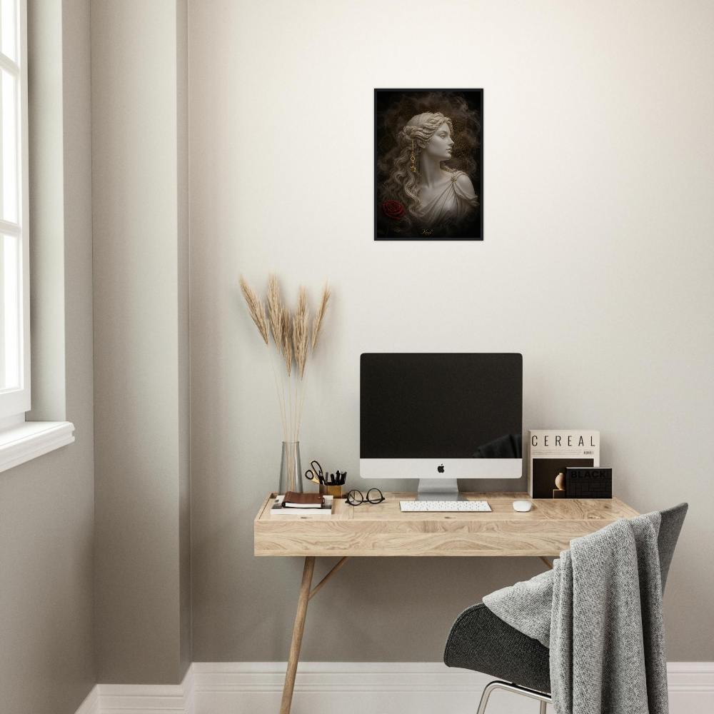 Virgo Zodiac Maiden Poster, Gold Wall Art, Astrology Canvas, Maiden Portrait, Zodiac Gift for Her, Danish Art Studio