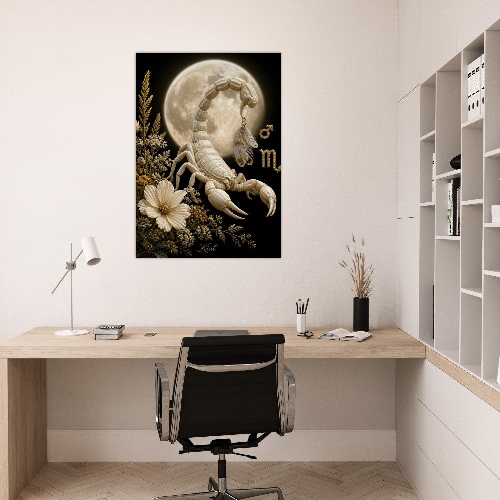 Scorpio Zodiac Scorpion Poster, Gold Wall Art, Zodiac Gift for Him, Danish Art Studio