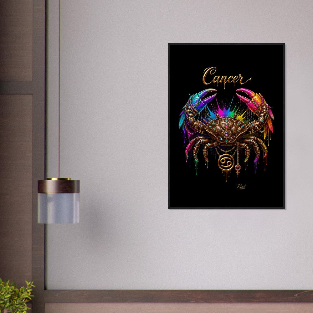 Krebs Neon Sternzeichen Krabben Poster, bunte Wandkunst, künstlerische Astrologie Leinwand, Sternzeichen Geschenk für Sie, Danish Art Studio