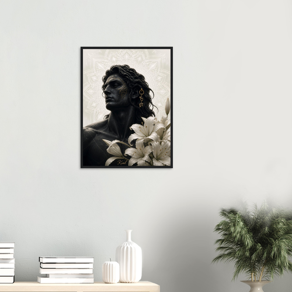 Virgo Zodiac Maiden Poster, Gold Wall Art, Astrology Canvas, Maiden Portrait, Zodiac Gift for Him, Danish Art Studio
