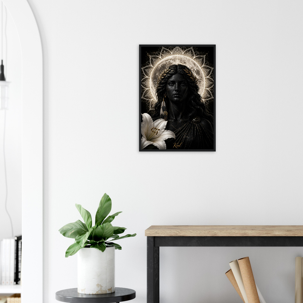 Virgo Zodiac Maiden Poster, Gold Wall Art, Astrology Canvas, Maiden Portrait, Zodiac Gift for Her, Danish Art Studio
