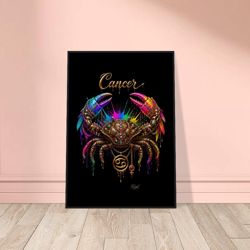 Krebs Neon Sternzeichen Krabben Poster, bunte Wandkunst, künstlerische Astrologie Leinwand, Sternzeichen Geschenk für Sie, Danish Art Studio