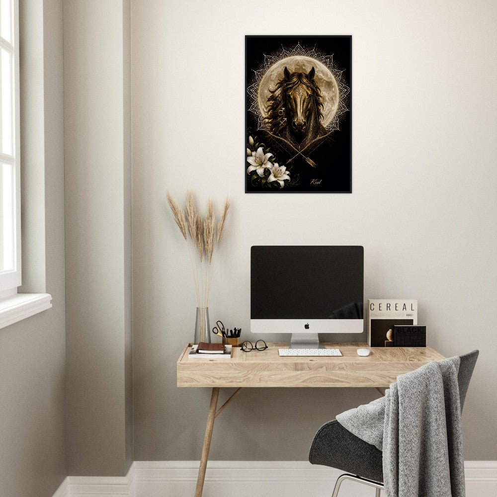 Sagittarius Zodiac Horse Poster, Gold Wall Art, Zodiac Gift for Him, Danish Art Studio