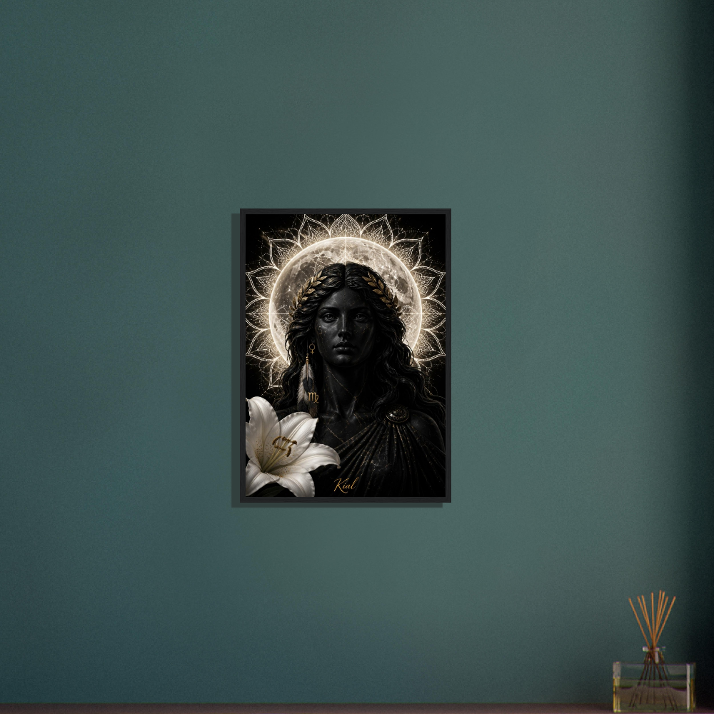 Virgo Zodiac Maiden Poster, Gold Wall Art, Astrology Canvas, Maiden Portrait, Zodiac Gift for Her, Danish Art Studio
