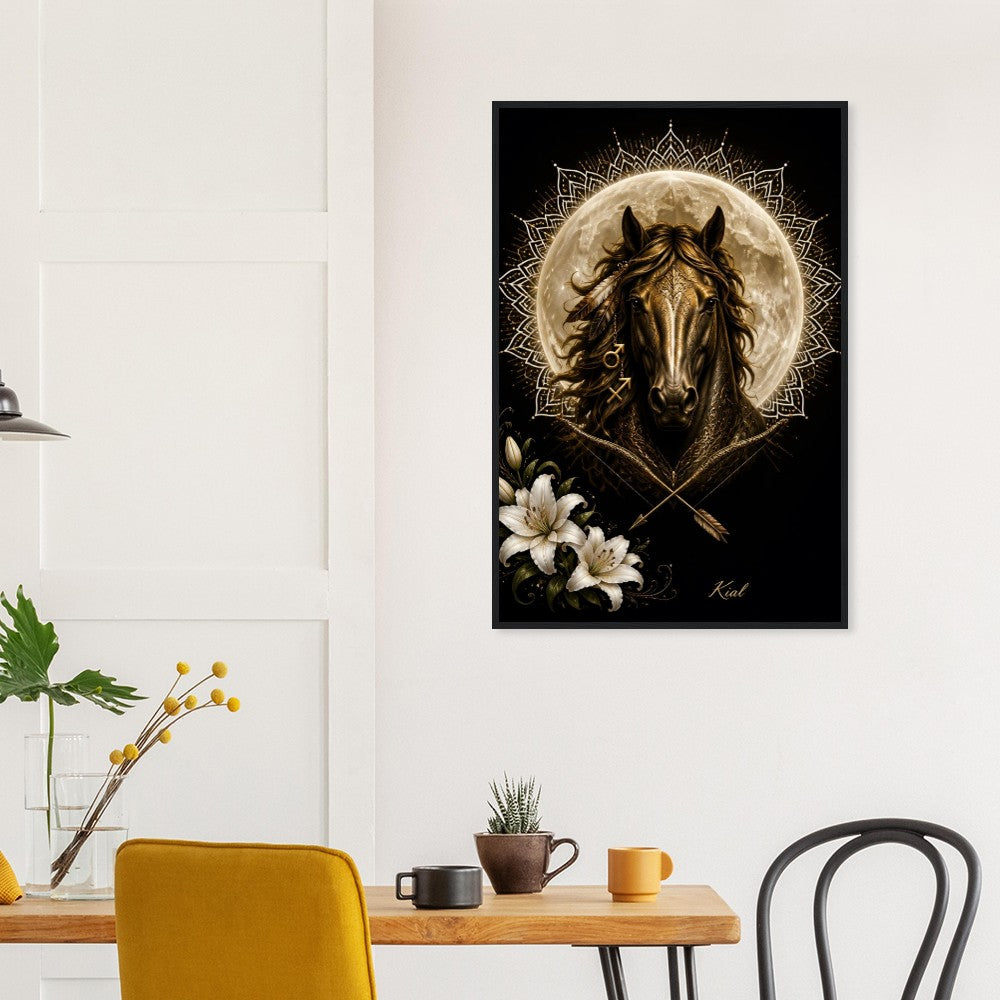 Sagittarius Zodiac Horse Poster, Gold Wall Art, Zodiac Gift for Him, Danish Art Studio