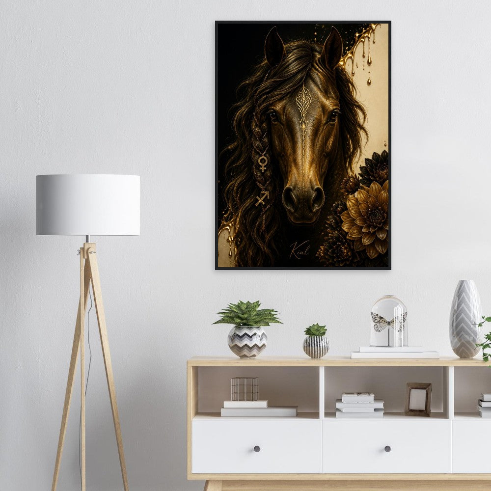 Sagittarius Zodiac Horse Poster, Gold Wall Art, Zodiac Gift for Her, Danish Art Studio
