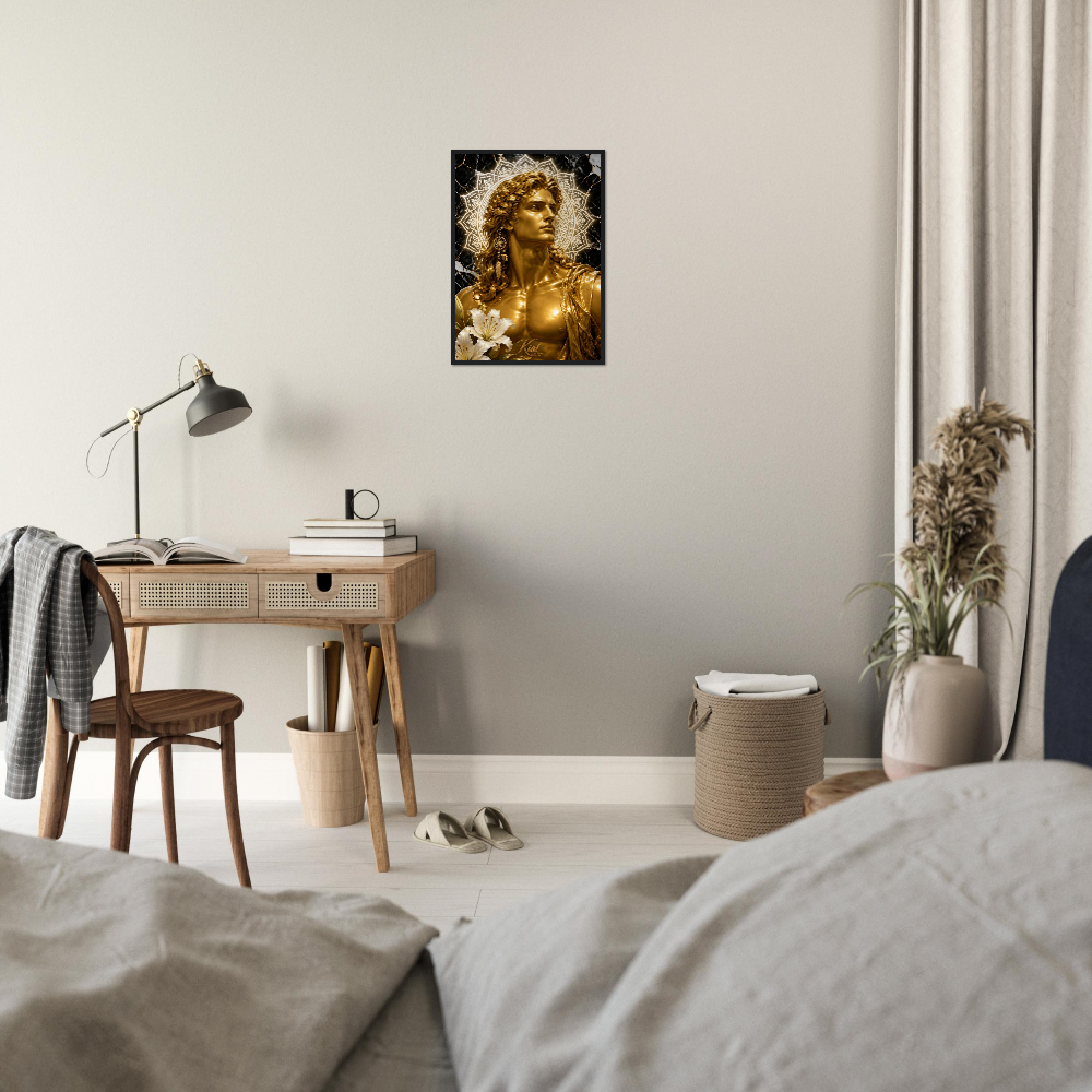 Virgo Zodiac Maiden Poster, Gold Wall Art, Astrology Canvas, Maiden Portrait, Zodiac Gift for Him, Danish Art Studio