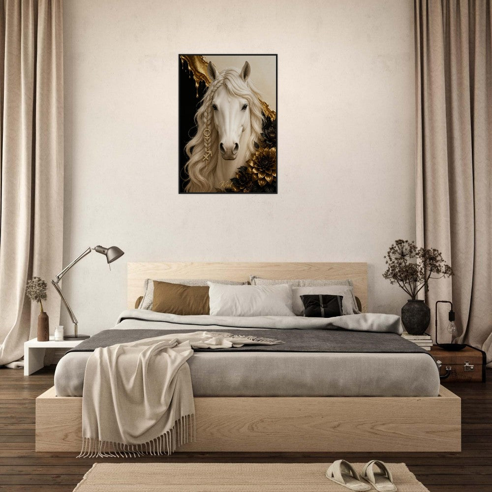 Sagittarius Zodiac Horse Poster, Gold Wall Art, Zodiac Gift for Her, Danish Art Studio