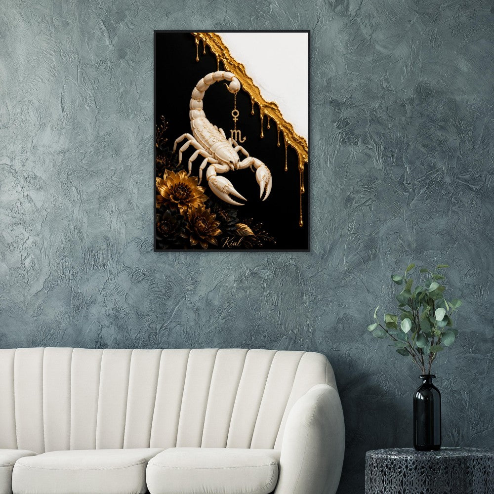 Scorpio Zodiac Scorpion Poster, Gold Wall Art, Zodiac Gift for Her, Danish Art Studio