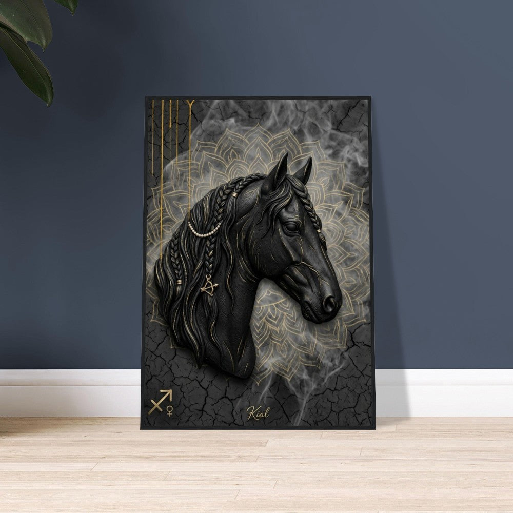 Sagittarius Zodiac Horse Poster, Gold Wall Art, Zodiac Gift for Her, Danish Art Studio