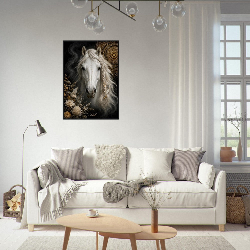 Sagittarius Zodiac Horse Poster, Gold Wall Art, Zodiac Gift for Her, Danish Art Studio