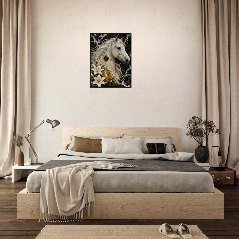 Sagittarius Zodiac Horse Poster, Gold Wall Art, Zodiac Gift for Him, Danish Art Studio