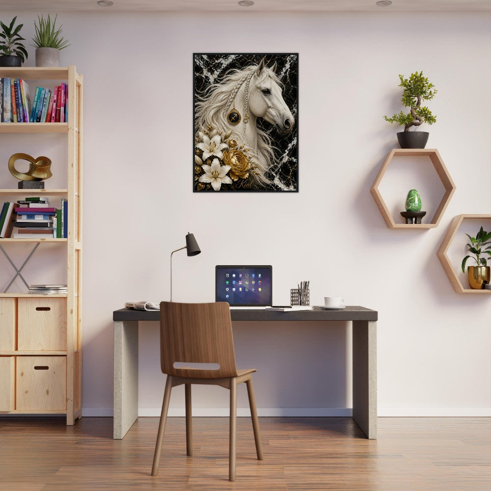 Sagittarius Zodiac Horse Poster, Gold Wall Art, Zodiac Gift for Him, Danish Art Studio