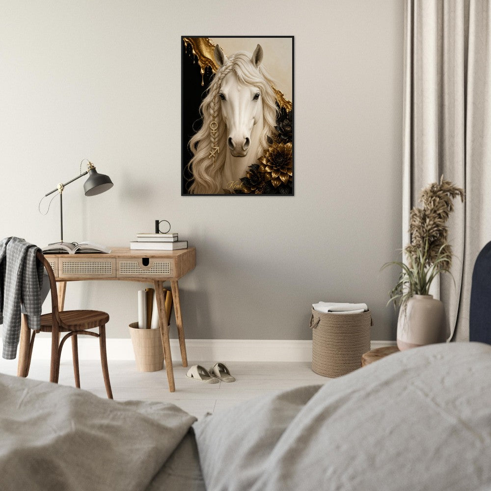 Sagittarius Zodiac Horse Poster, Gold Wall Art, Zodiac Gift for Her, Danish Art Studio