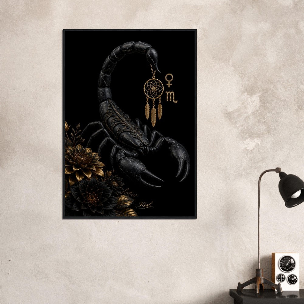 Scorpio Zodiac Scorpion Poster, Gold Wall Art, Zodiac Gift for Her, Danish Art Studio