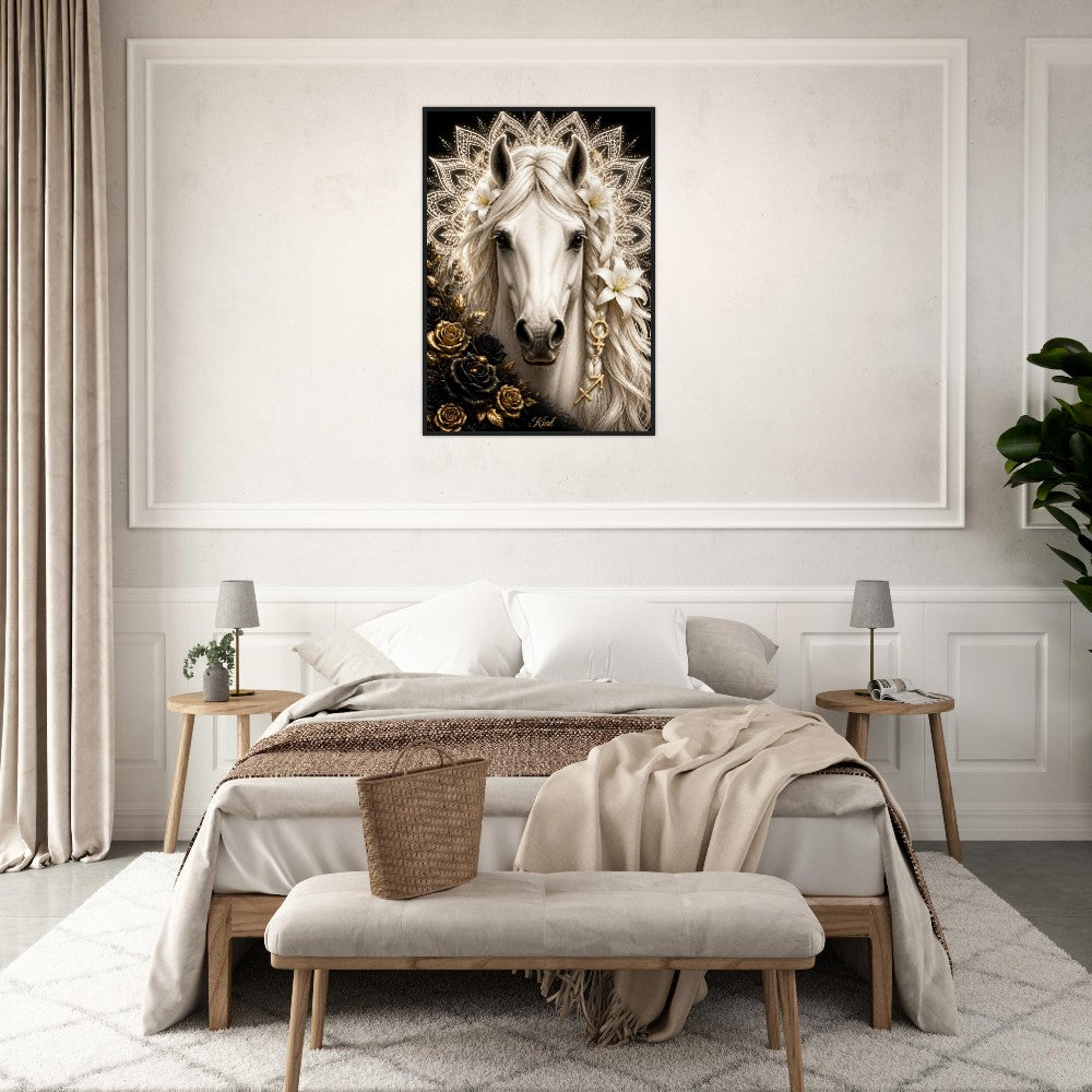 Sagittarius Zodiac Horse Poster, Gold Wall Art, Zodiac Gift for Her, Danish Art Studio