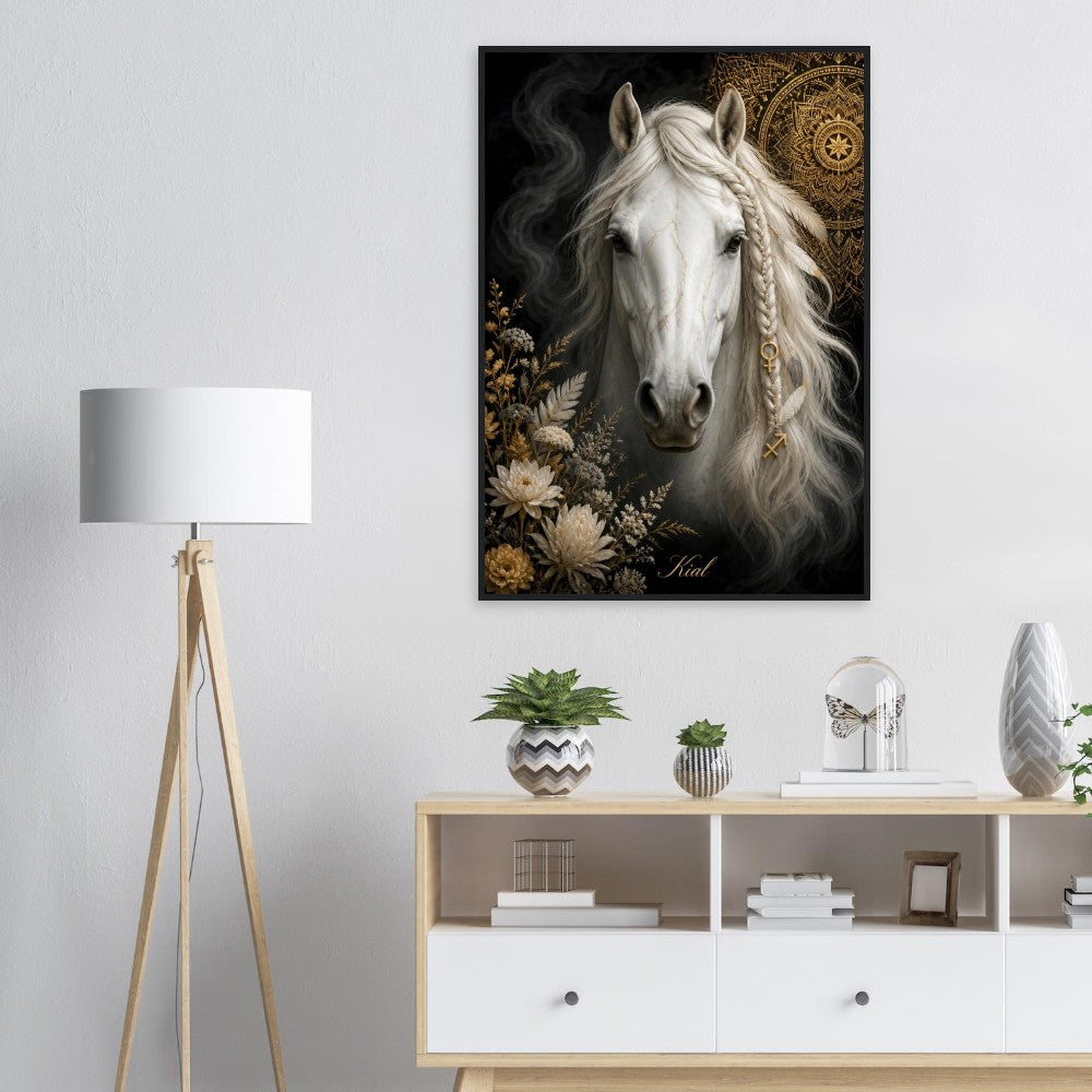 Sagittarius Zodiac Horse Poster, Gold Wall Art, Zodiac Gift for Her, Danish Art Studio
