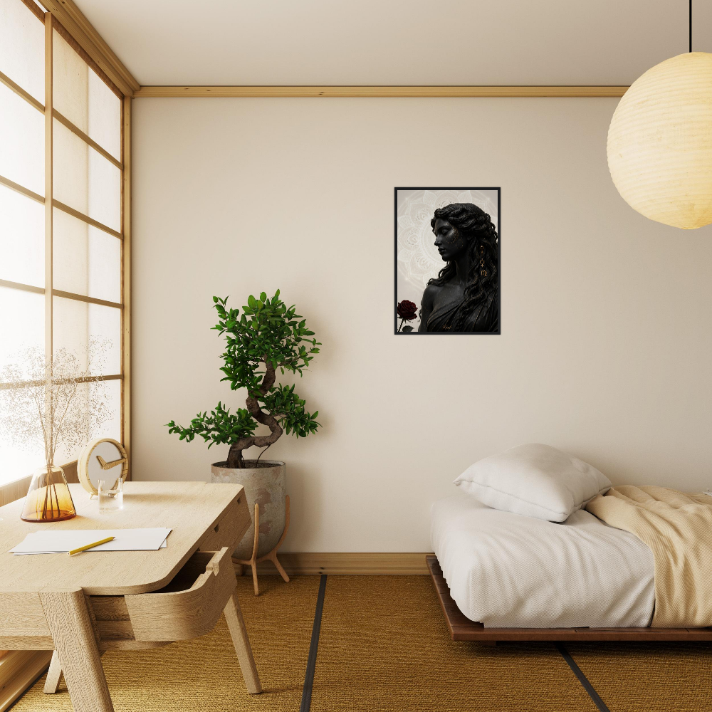 Virgo Zodiac Maiden Poster, Gold Wall Art, Astrology Canvas, Maiden Portrait, Zodiac Gift for Her, Danish Art Studio