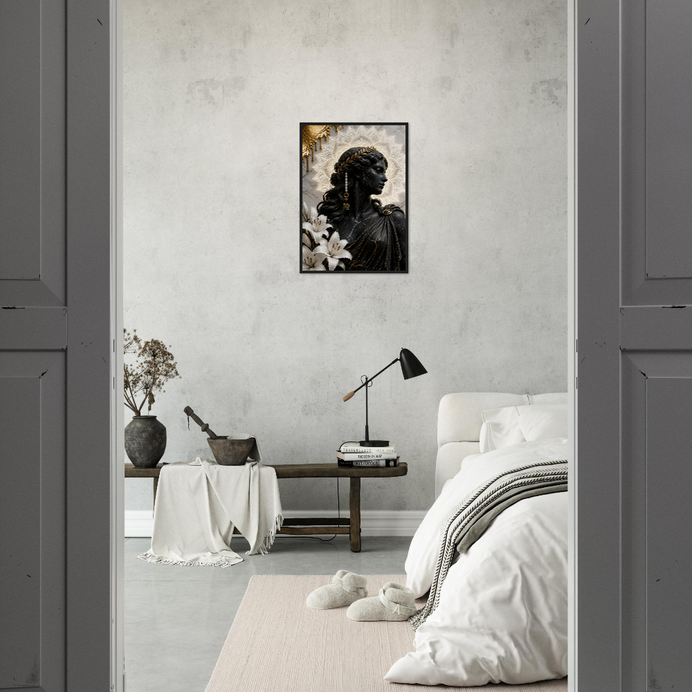 Virgo Zodiac Maiden Poster, Gold Wall Art, Astrology Canvas, Maiden Portrait, Zodiac Gift for Her, Danish Art Studio