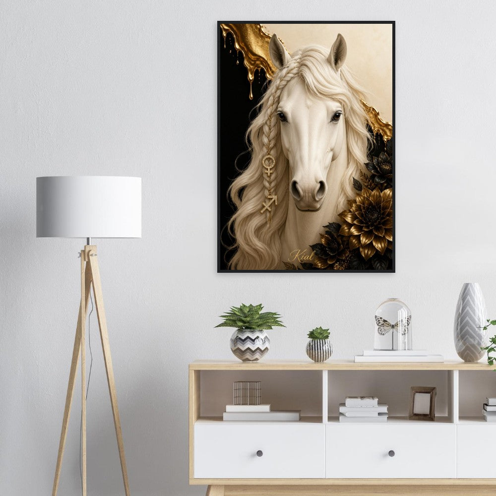 Sagittarius Zodiac Horse Poster, Gold Wall Art, Zodiac Gift for Her, Danish Art Studio