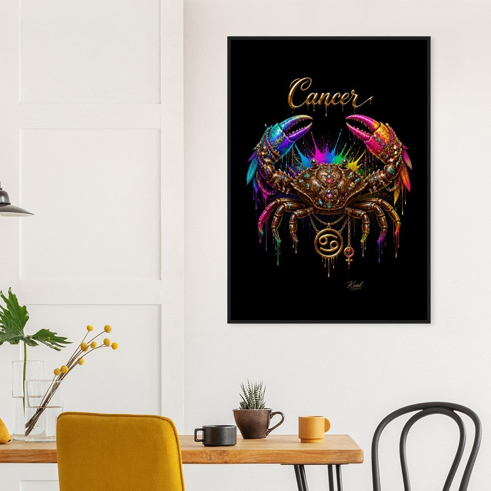 Krebs Neon Sternzeichen Krabben Poster, bunte Wandkunst, künstlerische Astrologie Leinwand, Sternzeichen Geschenk für Sie, Danish Art Studio
