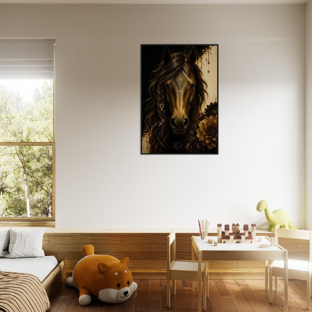 Sagittarius Zodiac Horse Poster, Gold Wall Art, Zodiac Gift for Her, Danish Art Studio