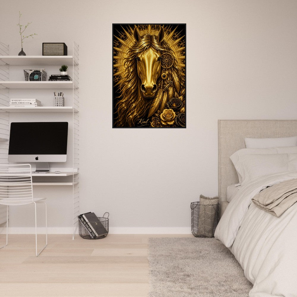Sagittarius Zodiac Horse Poster, Gold Wall Art, Zodiac Gift for Him, Danish Art Studio