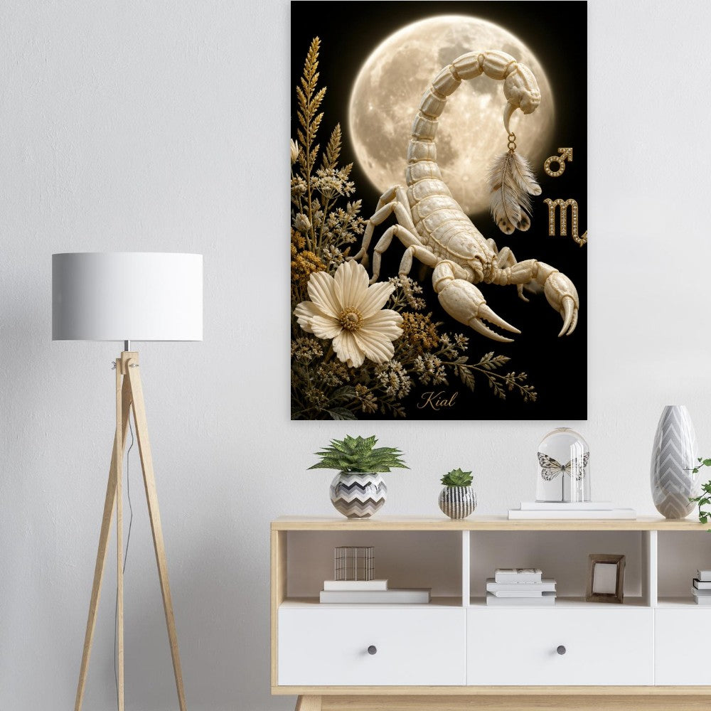 Scorpio Zodiac Scorpion Poster, Gold Wall Art, Zodiac Gift for Him, Danish Art Studio