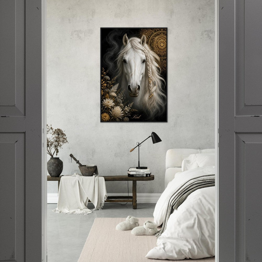 Sagittarius Zodiac Horse Poster, Gold Wall Art, Zodiac Gift for Her, Danish Art Studio